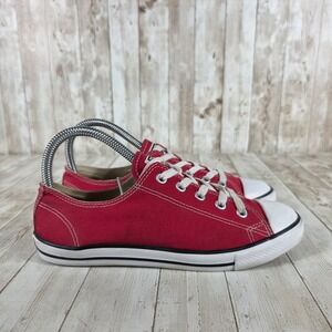 Converse All Star Lo Top Sneakers Casual Shoes‎ Red Canvas Women's Size 6